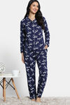 Zivame 2 Mile Fashion Knit Cotton Pyjama Set - Medieval Blue — thumbnail 2